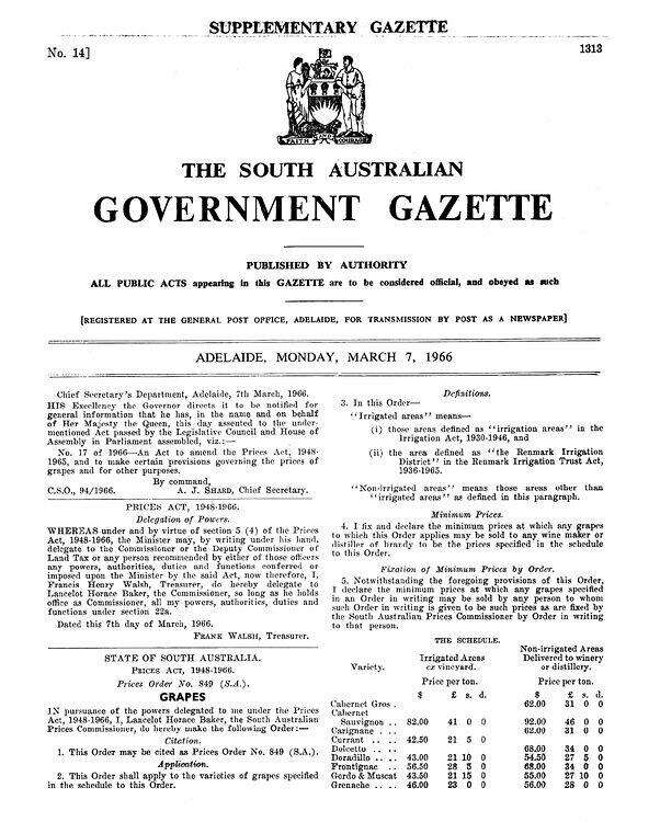 1966 Government Gazette